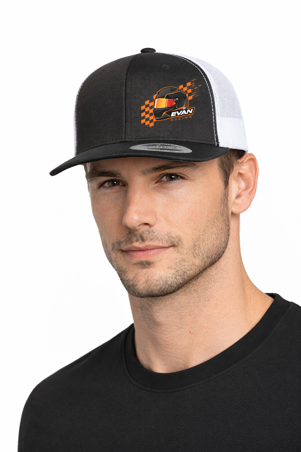 Casquette noire et blanche | Collection Casque Orange